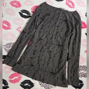 Y2k Grey Off The Shoulder Long Sleeve Shirt